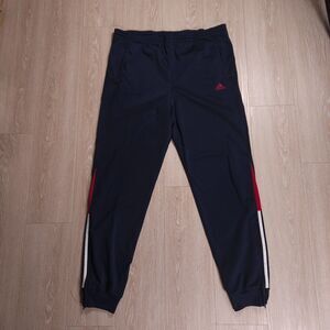 Adidas Track Pants Mens XXL 40x33 Three Stripe Athletic Tapered Zip Ankle